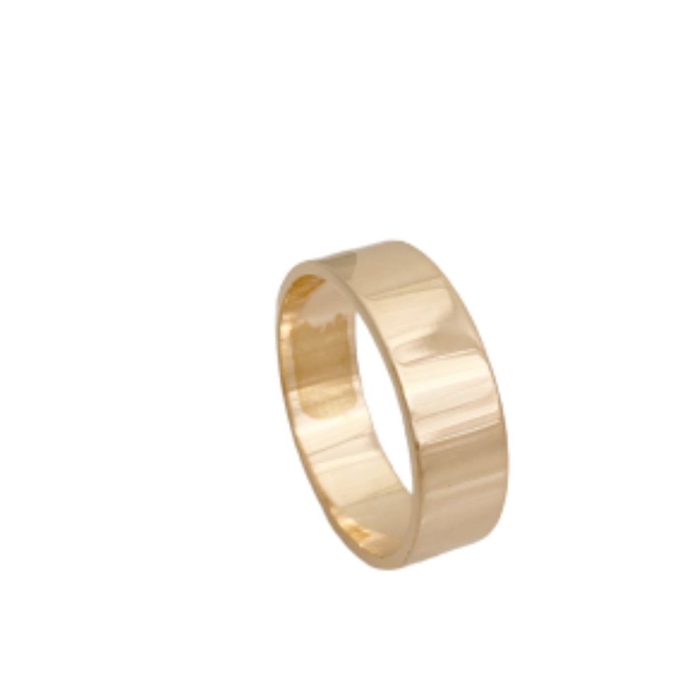6 MM Flat 14KT Rose Gold Plated Silver Band Ring